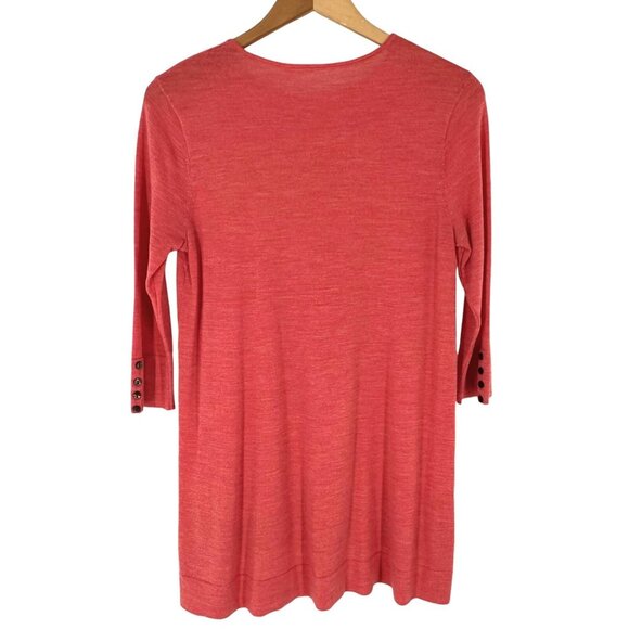 J Jill Rose Pink 100% Merino Lightweight Washable Wool Sweater Size Small - Picture 4 of 5